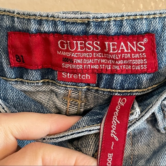 Vintage Guess Daredevil Jeans Distressed Style! Ultra Low Rise Womenβs Jeans! - Picture 5 of 10